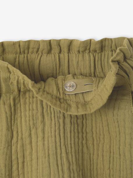 Girl's cotton gauze shorts - family capsule olive - vertbaudet enfant 