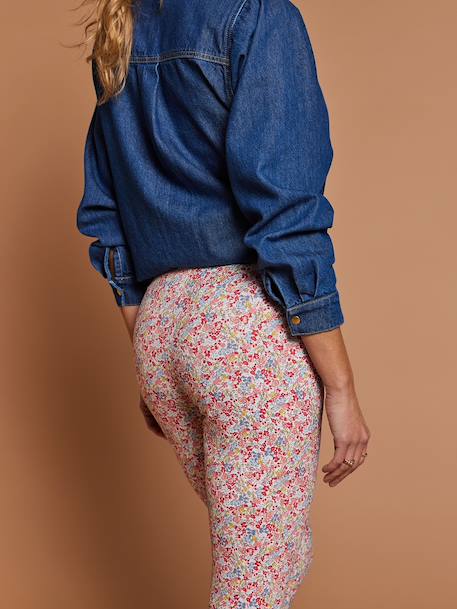 Women's floral print organic cotton leggings multicoloured - vertbaudet enfant 