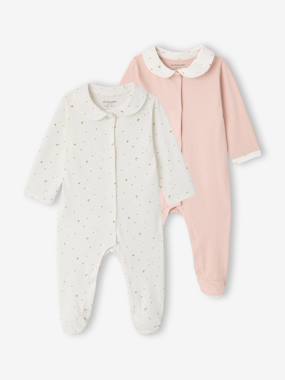 Baby-Pyjamas & Sleepsuits-Pack of 2 organic cotton baby pyjamas 
