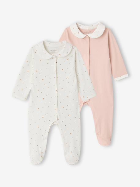 Pack of 2 organic cotton baby pyjamas rose - vertbaudet enfant 