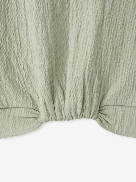 Blouse with short sleeves almond green+printed white - vertbaudet enfant 