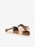 Leather sandals with double buckles gold+pale pink - vertbaudet enfant 