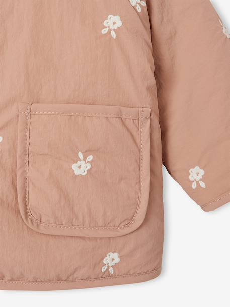 Embroidered padded jacket for baby girls pecan nut - vertbaudet enfant 