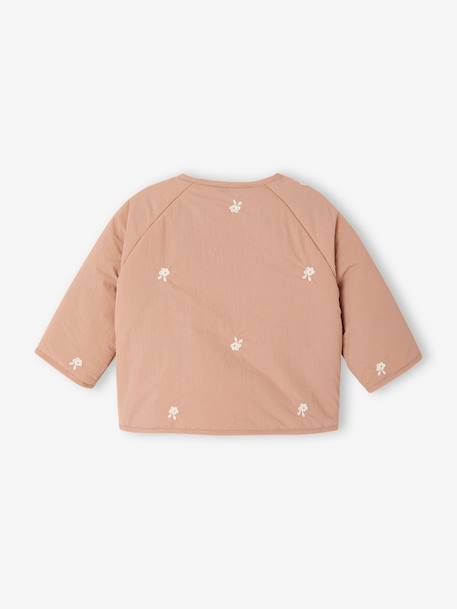 Embroidered padded jacket for baby girls pecan nut - vertbaudet enfant 
