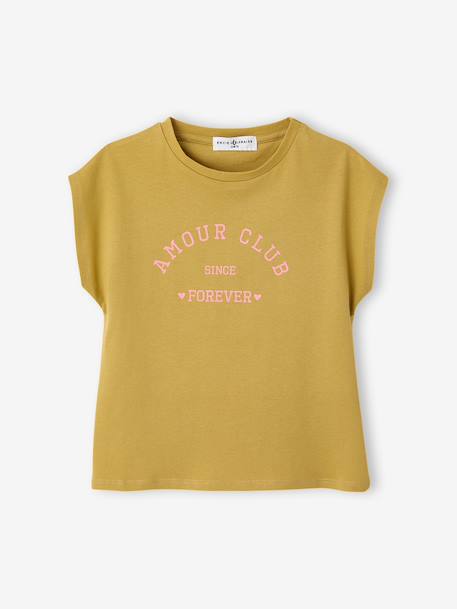 T-shirt fille coton bio olive - vertbaudet enfant 