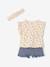 Girl's T-shirt, short and band for head accessories for hair set slate blue - vertbaudet enfant 