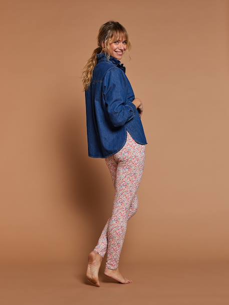 Women's floral print organic cotton leggings multicoloured - vertbaudet enfant 
