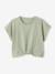 Blouse with short sleeves almond green+printed white - vertbaudet enfant 