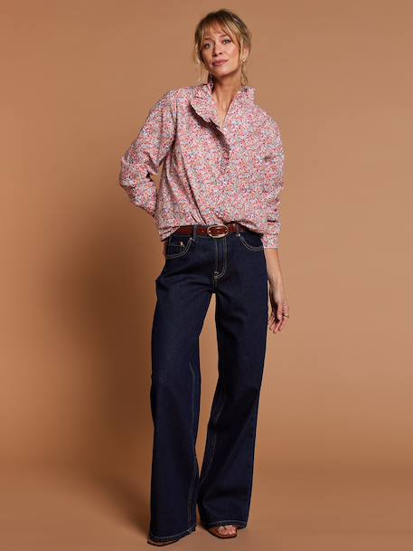 Shirt with floral print in organic cotton multicoloured - vertbaudet enfant 