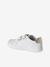 Leather Trainers with Hook-&-Loop Straps for Children, Designed for Autonomy pale pink+white - vertbaudet enfant 