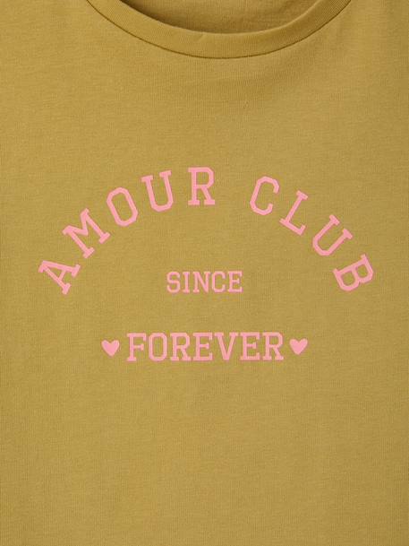Girls' organic cotton T-shirt olive - vertbaudet enfant 