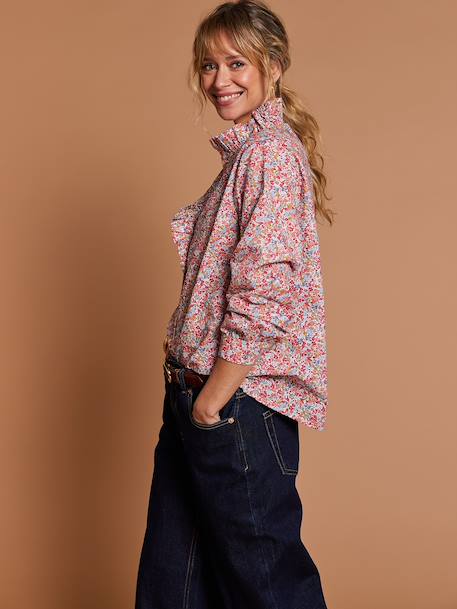 Shirt with floral print in organic cotton multicoloured - vertbaudet enfant 