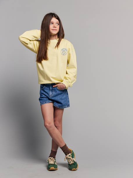 Boy's 'Just Chill' sweatshirt pale yellow - vertbaudet enfant 