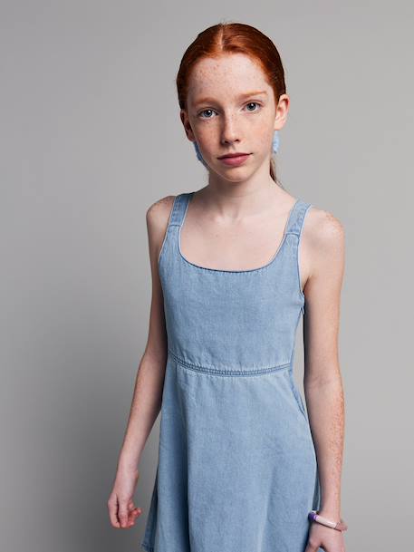 Dress with back opening light blue - vertbaudet enfant 