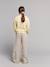 Girl's wide leg fluid trousers striped beige - vertbaudet enfant 