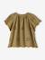 Short-sleeved embroidery blouse khaki - vertbaudet enfant 