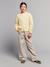 Pantalon large fille fluide rayé beige - vertbaudet enfant 