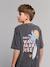 Oversized cotton t-shirt for boys anthracite+old rose - vertbaudet enfant 