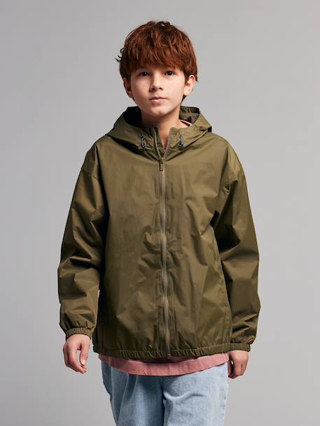 Coupe-vent garçon léger zippé kaki - vertbaudet enfant 