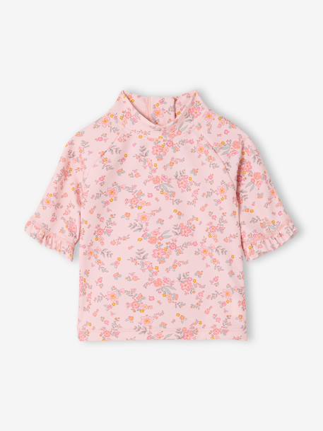 Maillot bain anti uv 3 pièces rose poudré - vertbaudet enfant 