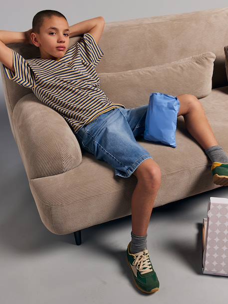 Boy's short-sleeved T-shirt striped blue - vertbaudet enfant 