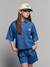 Lightweight denim girl's shirt and short set medium blue - vertbaudet enfant 