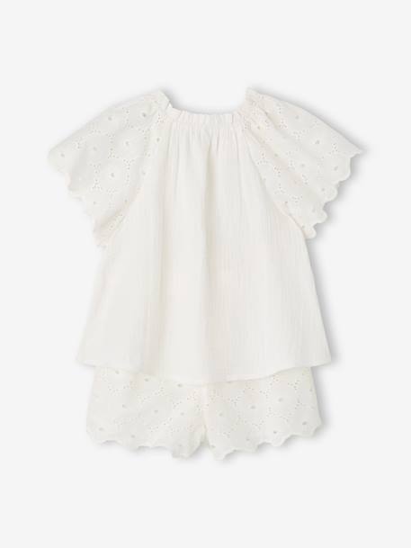 Set of 2 shorts for girls Ella Happy Time white - vertbaudet enfant 