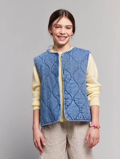Denim sleeveless jacket medium blue - vertbaudet enfant 