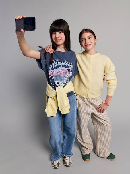 T-shirt manches courtes fille marine - vertbaudet enfant 