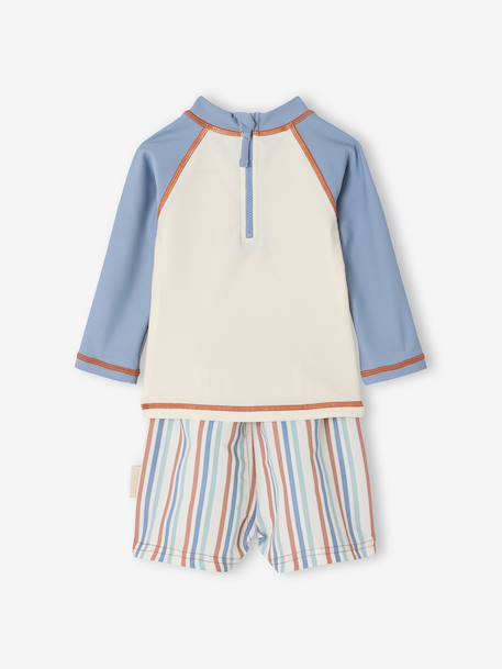UV protective baby swimwear set grey blue - vertbaudet enfant 