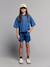 Lightweight denim girl's shirt and short set medium blue - vertbaudet enfant 