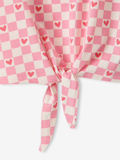 Printed T-Shirt for Girls lavender+printed white+rose+white - vertbaudet enfant 