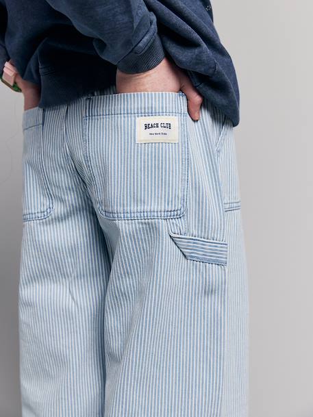 Pantalon large fille rayé rayé bleu - vertbaudet enfant 