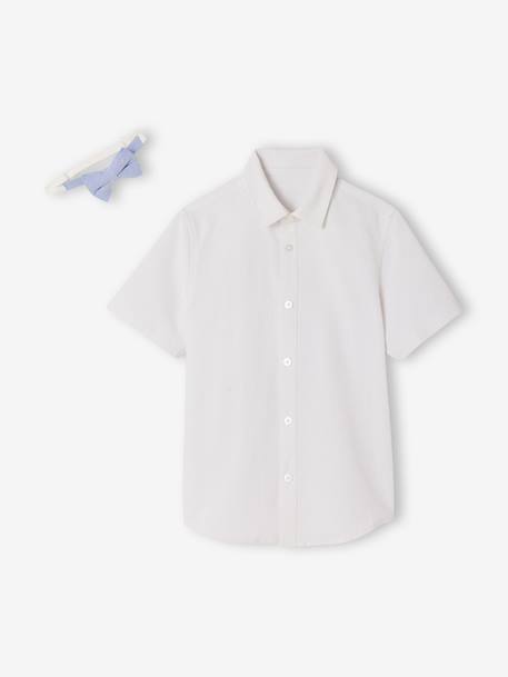 Short-sleeved shirt with bow tie white - vertbaudet enfant 