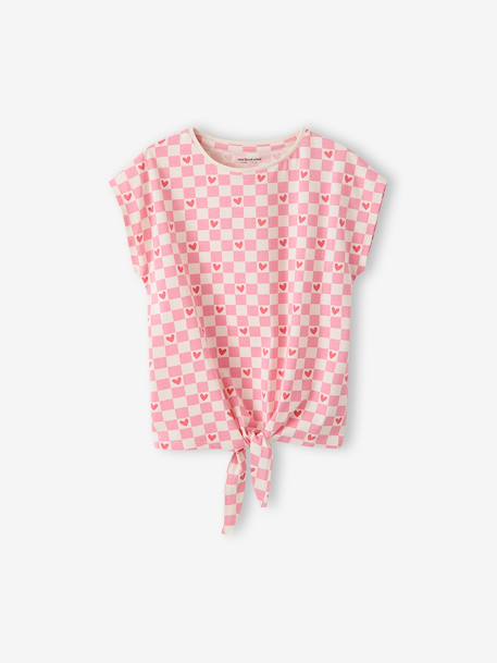 Printed T-Shirt for Girls lavender+printed white+rose+white - vertbaudet enfant 