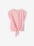 T-shirt fille imprimé noeud fantaisie manches courtes blanc+blanc imprimé+lavande+rose - vertbaudet enfant 