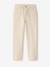 Boy's cotton and linen twill trousers with adjustable waist ecru - vertbaudet enfant 