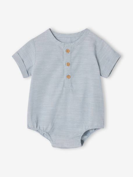 Baby boys' short-sleeved bodysuit sky blue - vertbaudet enfant 