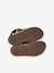 Boys' leather touch-fastening sandals khaki - vertbaudet enfant 