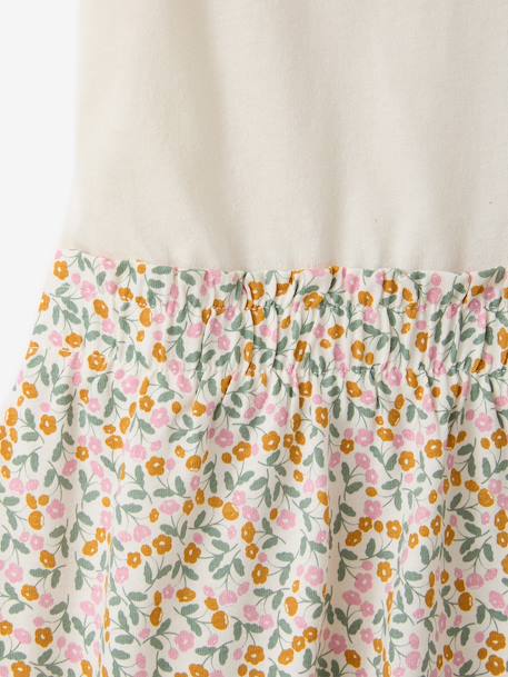 2-in-1-Effect Dress for Girls beige+ecru+indigo+pale pink+striped pink - vertbaudet enfant 