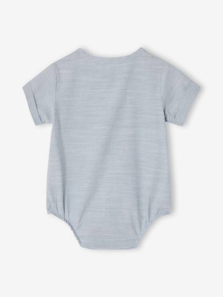 Baby boys' short-sleeved bodysuit sky blue - vertbaudet enfant 
