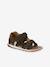 Boys' leather touch-fastening sandals khaki - vertbaudet enfant 