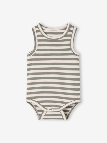 Lot 3 bodies bébé sans manches coton bio bleu - vertbaudet enfant 