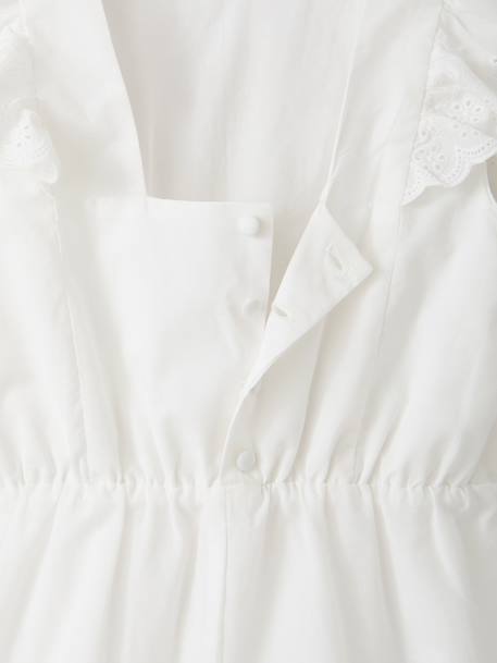 Playsuit with embroidery in cotton white - vertbaudet enfant 