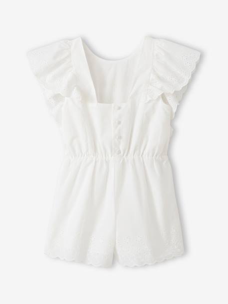 Playsuit with embroidery in cotton white - vertbaudet enfant 