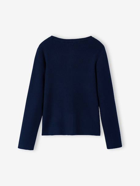 Girl's cardigan navy blue+sage green - vertbaudet enfant 
