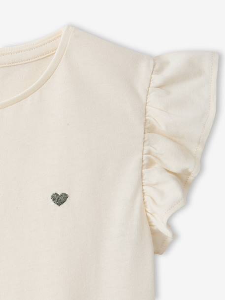 2-in-1-Effect Dress for Girls beige+ecru+indigo+pale pink+striped pink - vertbaudet enfant 