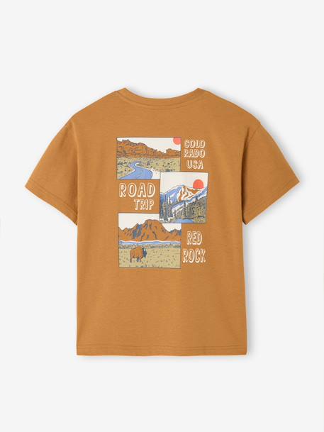 Boy's short-sleeved patterned T-shirt orange - vertbaudet enfant 