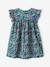 Ruffled, Short Sleeve Dress with Prints, for Girls emerald green+pale pink+printed white - vertbaudet enfant 