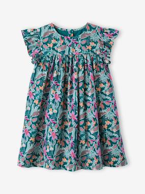 -Robe fille imprimée fille manches à volants